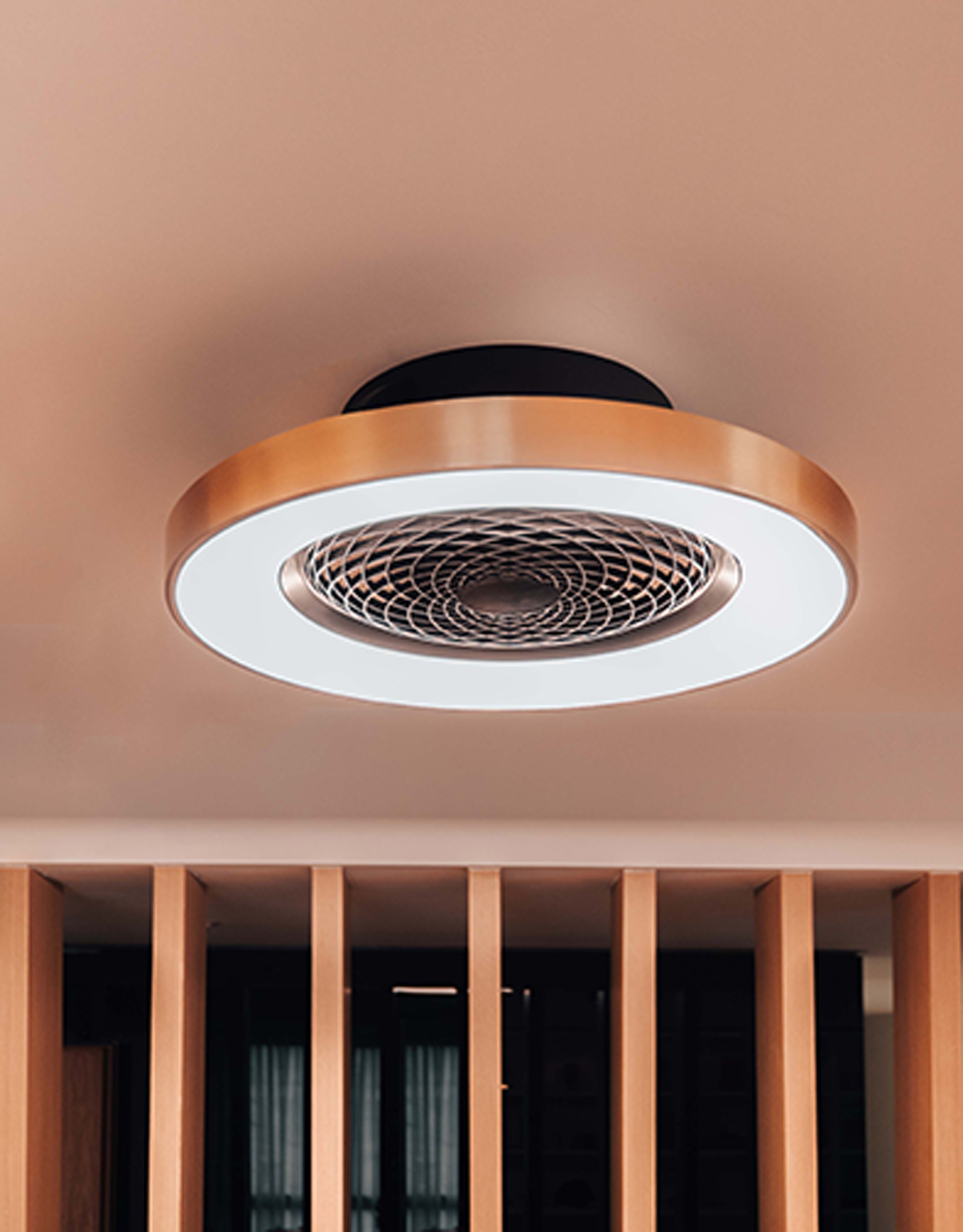 Tibet 70W LED Dimmable Ceiling Light & Fan, Remote / APP / Voice Controlled Wood Effect/Black M7127  Mantra Tibet